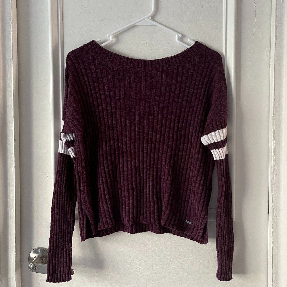 Hollister Maroon/Dark Purple Knit Sweater